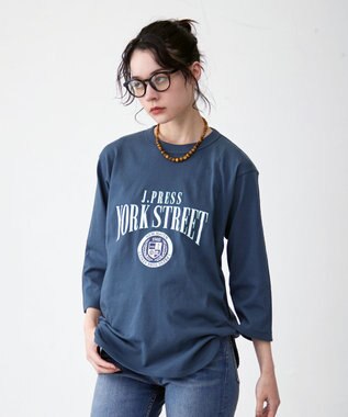 J.PRESS YORK STREET 【UNISEX】センターアーチロゴTシャツ ダルブルー系