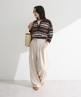 Green Parks タックワイドパンツ Natural