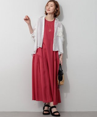 23区 【先行予約】LIBECOリネン ポケット刺繍 クロップドシャツ ホワイト系