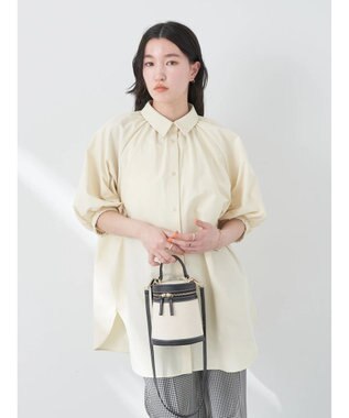 earth music&ecology パフスリーブチュニックブラウス Light Yellow