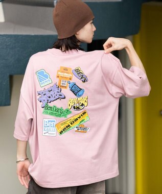 WEGO 【ユニセックス着用ITEM/SMLサイズ展開】別注BENDAVISクールタッチグラフィックT（SS） ピンク