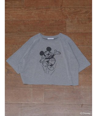 Green Parks ミッキーフレンド／五分袖ジャガードプルオーバー Gray Mixture