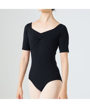 Chacott ハーフスリーブレオタード ブラック