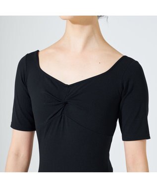 Chacott ハーフスリーブレオタード ブラック