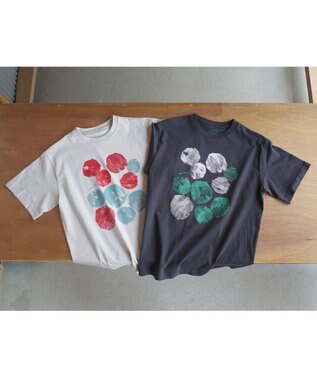 nitorito 【UNISEX】stone Tシャツ red×(whiteボディ)