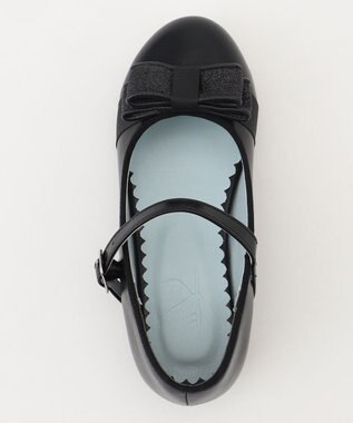 組曲 KIDS 【18-24㎝】かんたんストラップ バレエシューズ ブラック