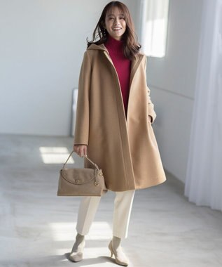 組曲 【暖かい・美シルエット・ストレッチ】バックウォーム テーパードパンツ アイボリー系