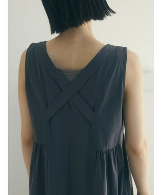 Green Parks armonia.バッククロスワンピース Charcoal Gray