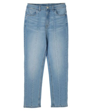 Green Parks ＧＵＭストレッチセンター切替テーパードデニムパンツ Light Blue