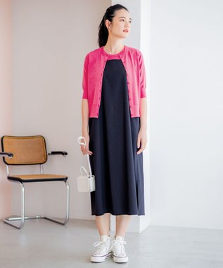 組曲 【洗える・アンサンブル対応】MINAノースリーブ ニット オールドローズ系