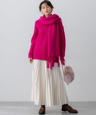 23区 S 【見上愛さん着用/STORY・VERY掲載】ブラッシュドエアーウール ファンシーニット マゼンタ系