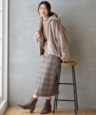 ANY 【手洗い可】ファーブルゾン グレージュ