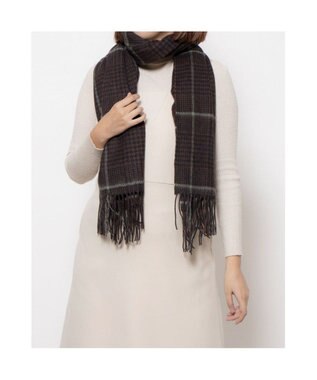 UNBILLION カシュネ cache nez / ウールチェックストール ブラウン