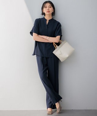 23区 バンブーハンドル トートバッグ アイボリー系