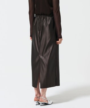 GRACE CONTINENTAL コーティングラップスカート ダークブラウン