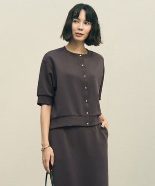 UNFILO L BEAUTY FORM JERSEY light スナップカーディガン