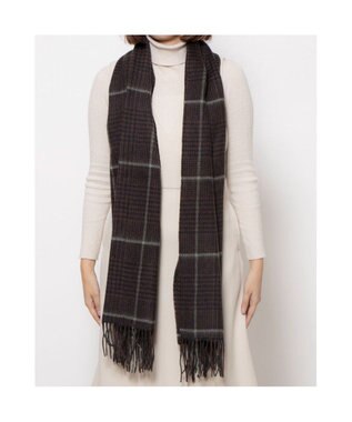 UNBILLION カシュネ cache nez / ウールチェックストール ブラウン