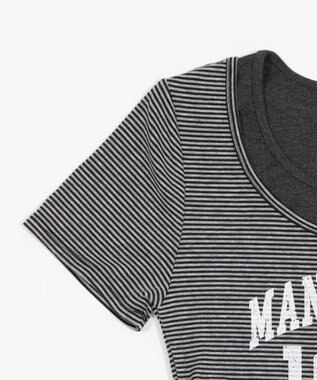 WEGO グラフィックレイヤードドッキングT ブラックボーダー