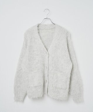 WEGO 【軽量】ブラッシュニットBIGカーディガン ライトグレー