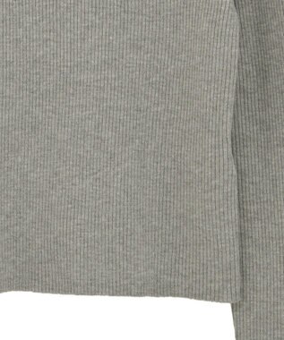 Green Parks チクチクしないリブタートルニットプルオーバー Gray Mixture