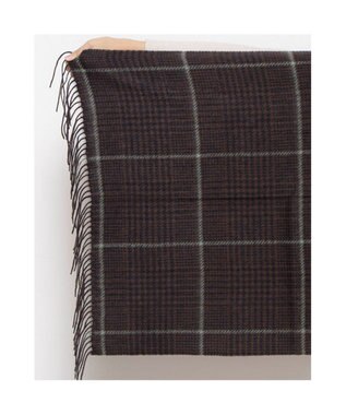 UNBILLION カシュネ cache nez / ウールチェックストール ブラウン