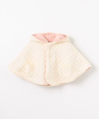 組曲 KIDS 【90㎝】くま耳 キルトマント アイボリー系