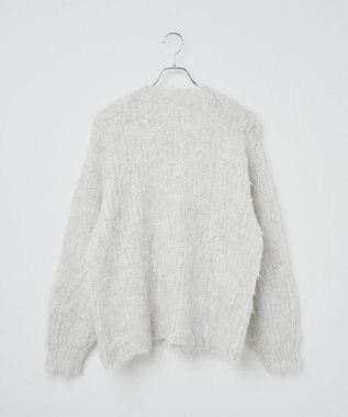 WEGO 【軽量】ブラッシュニットBIGカーディガン ライトグレー