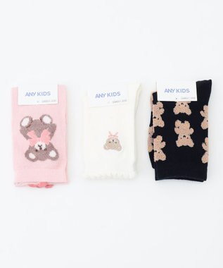 ANY KIDS 【3点セット】ソックス （くま） ブラウン