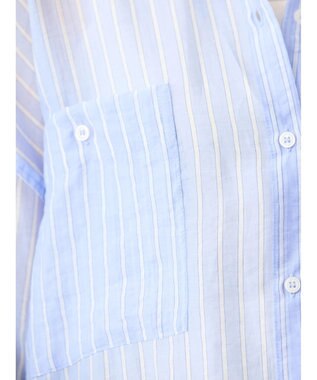 AMERICAN HOLIC シアーＣＯＯＬＷポケットシャツ Stripe Sax