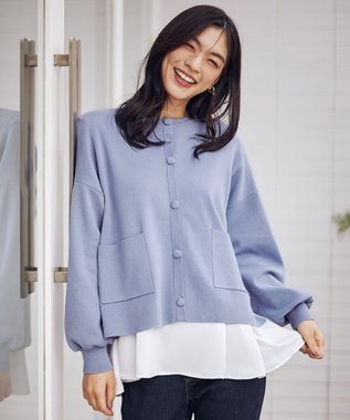 スウェットライクニットカーディガン