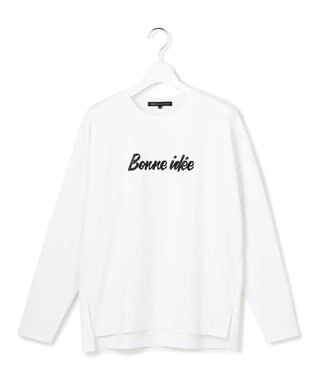 23区 【~6/28まで受注生産】カスタマイズ スパンコール刺繍 長袖 Tシャツ ホワイト×ネイビー