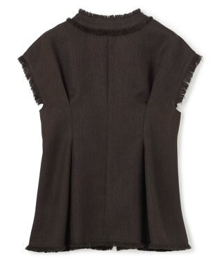 uncrave リネンライクツイル ジレブラウス ダークブラウン