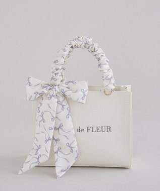 Maison de FLEUR スカーフ付きギャザーハンドル２Ｗａｙバッグ Gray