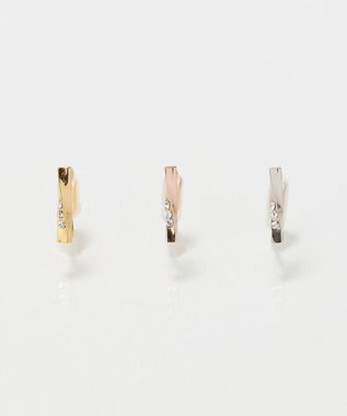 Phoebe 【金属アレルギー対応/痛くないシリーズ】ツイストバービジューライトフィットイヤリング　シャンパンゴールド シャンパンゴールド