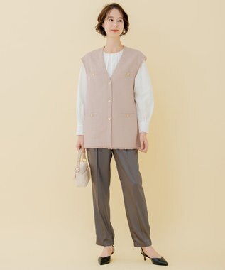 自由区 L 【セット可】ラミーブッチャー ショートジレ ピンク系