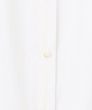 J.PRESS LADIES 【洗える】BEZ ドビーストライプ フリルネック ブラウス ホワイトストライプ系