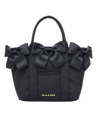 Maison de FLEUR ボリュームリボン2Wayトートバッグ Black