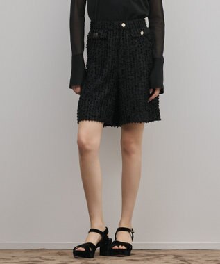 GRACE CONTINENTAL カットジャガードハーフパンツ ブラック