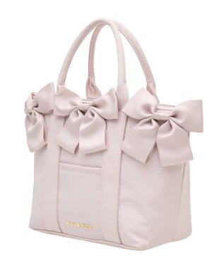 Maison de FLEUR ボリュームリボン2Wayトートバッグ Grayish Pink