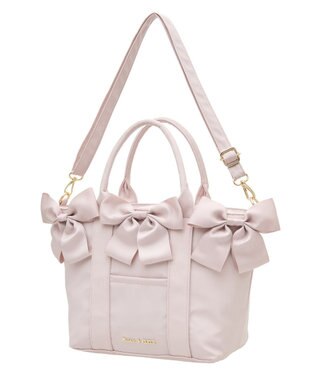Maison de FLEUR ボリュームリボン2Wayトートバッグ Grayish Pink