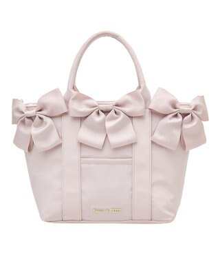 Maison de FLEUR ボリュームリボン2Wayトートバッグ Grayish Pink