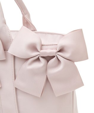 Maison de FLEUR ボリュームリボン2Wayトートバッグ Grayish Pink