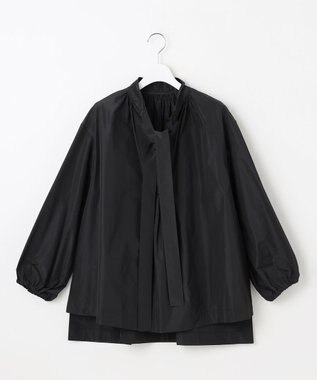 23区 【R(アール)】ポリエステルシルクタフタ ボウタイ ブラウス ブラック系