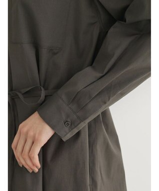 Green Parks ミドル丈シャツワンピースII Charcoal Gray