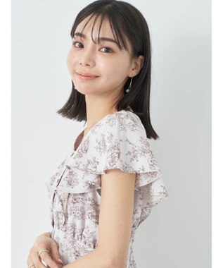 earth music&ecology フラワーフレアワンピース Ivory