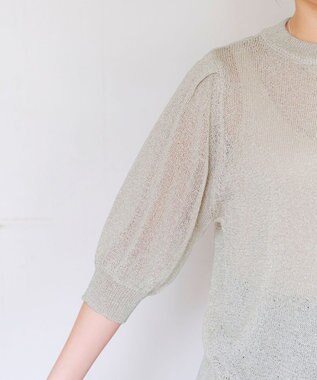 Tiaclasse 【洗える】ラメニットトップス グレージュ