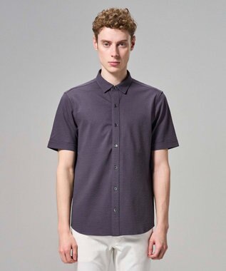 JOSEPH HOMME 【WEB・一部店舗限定】 ドライサッカーストレッチ　半袖レギュラーカラーシャツ グレー系