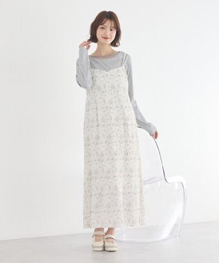 earth music&ecology フラワーバッククロスキャミワンピース Ivory