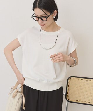 AMERICAN HOLIC フレンチスリーブニットプルオーバー Off White