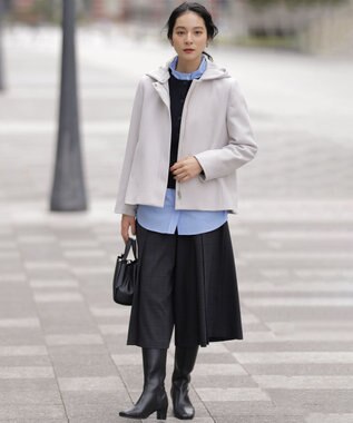 組曲 L ウールモッサ ショートコート ライトグレー系